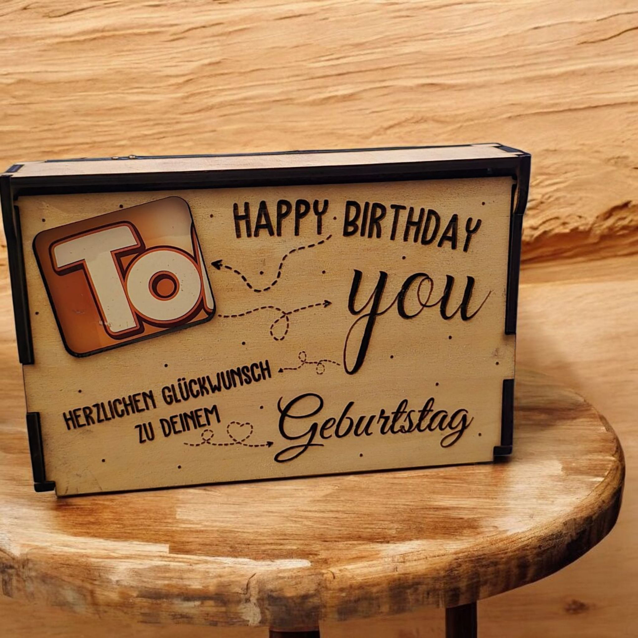 Box für Toffifee, Happy Bithday, Holzbox, Geschenkidee